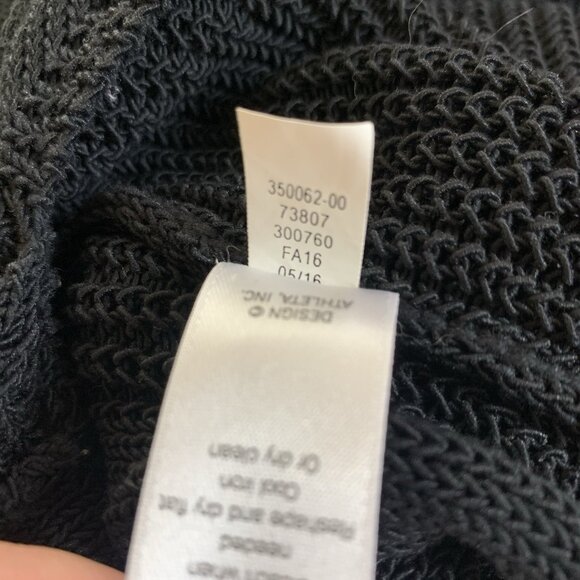 Athleta Black Sleeveless Sweater Dress Ribbed Knit Cotton Blend Minimalist Large - Picture 6 of 6